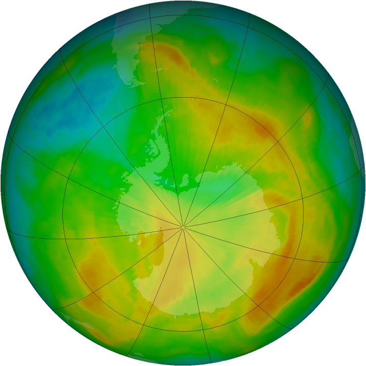Antarctic ozone map for 24 November 1980
